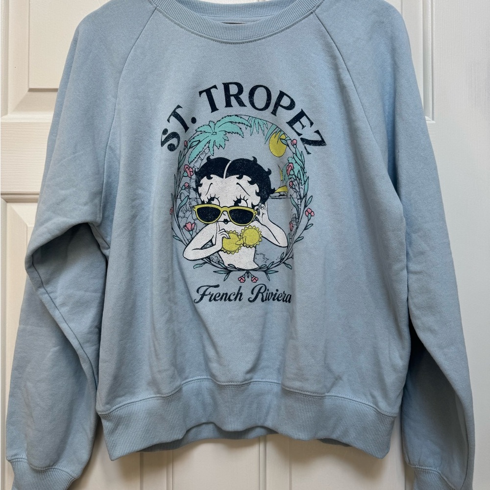 Betty Boop Light Blue sweatshirt medium